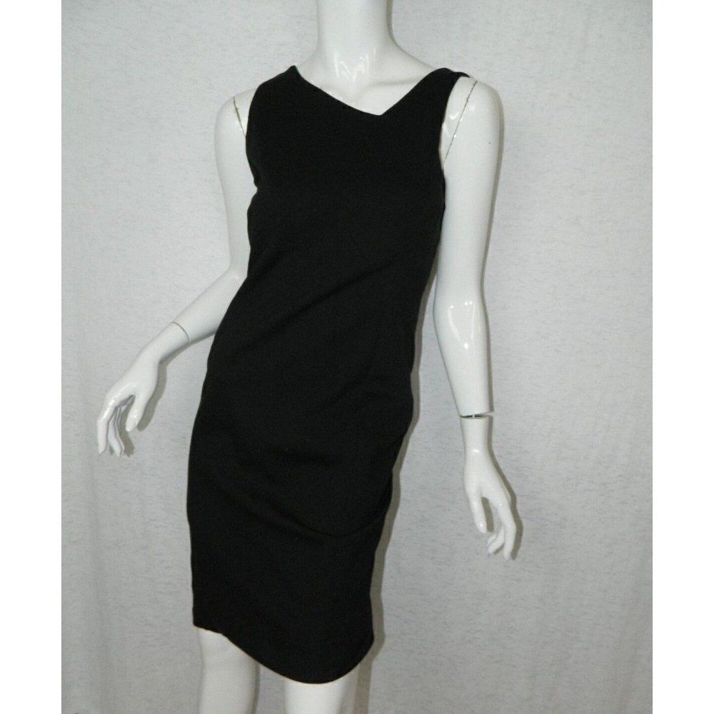 Eileen Fisher Dress Black Sleeveless Shift Career Classic LBD Dress Size 6